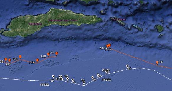 1972 seabed boundary (red) and 1981 PFSEL (white)