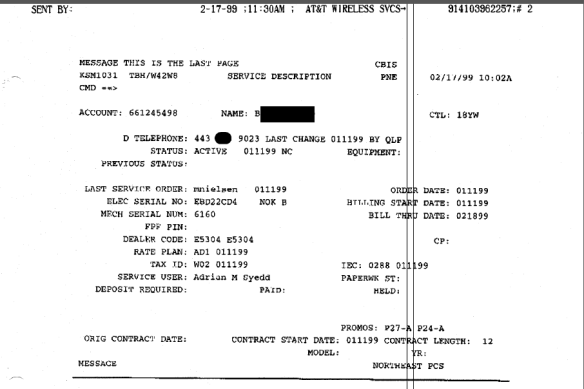 ATT - Subscriber Info, Adrian M Syedd