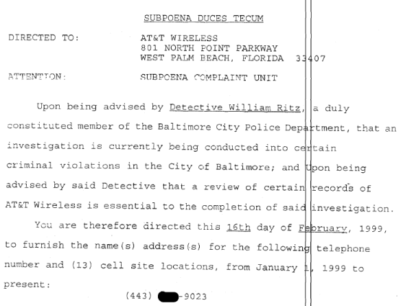 Grand Jury Subpoena - 2-16-99