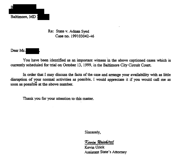 Mr. B - Urick Letter